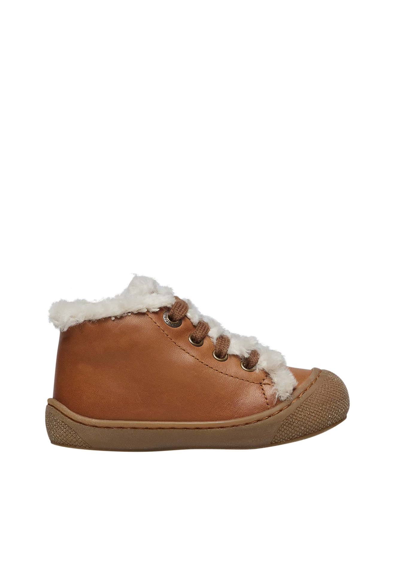 Chaussures Premiers Pas Naturino Cuir Laminé - Imprimé Tulipes, Semelle Caoutchouc, Scratch