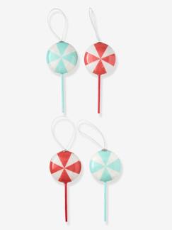 Les 4 décorations Candy à suspendre - vertbaudet enfant Linge de maison et décoration-Les 4 décorations Candy à suspendre
