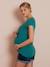 T-shirt tunisien de grossesse blush foncé+noir+vert lichen 18 - vertbaudet enfant 