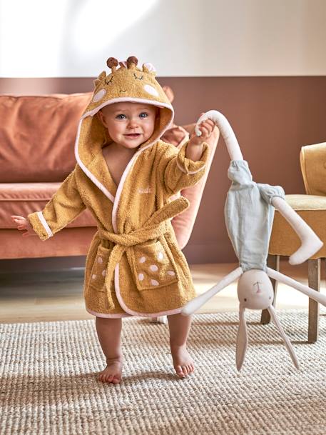 Vêtements bébé et enfants à personnaliser-Bébé-Peignoir de bain bébé Girafe