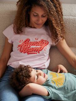 T-shirt Family team femme collection capsule vertbaudet et Studio Jonésie en coton bio.  - vertbaudet enfant