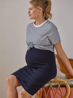 Vêtements bébé et enfants à personnaliser-T-shirt rayé grossesse et allaitement en coton personnalisable