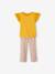 Ensemble T-shirt noué et pantalon fluide imprimé fille jaune d'or 1 - vertbaudet enfant 