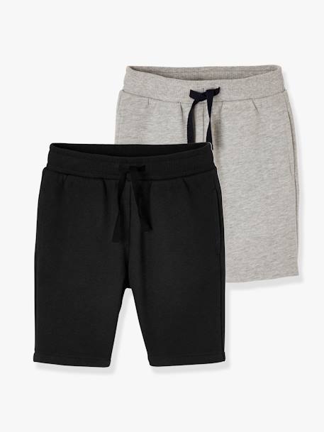 Garçon-Short-Lot de 2 bermudas Basics garçon en molleton