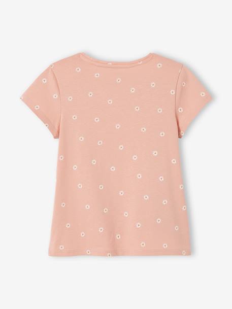 T-shirt imprimé animation relief fille écru+rose poudré+terracotta 7 - vertbaudet enfant 