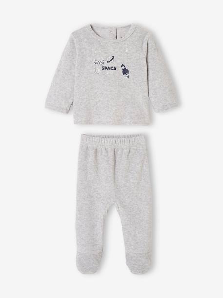Lot de 2 pyjamas en velours bébé garçon motifs planètes phosphorescents lot encre 2 - vertbaudet enfant 