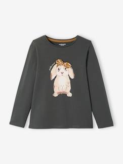 Tee-shirt fantaisie motif en relief fille manches longues  - vertbaudet enfant