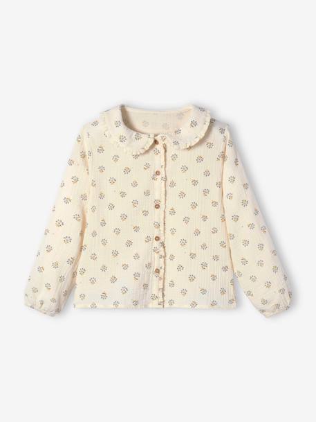 Vêtements bébé et enfants à personnaliser-Fille-Blouse en gaze de coton personnalisable fille.