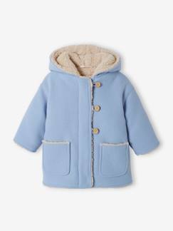 Manteau en drap de laine bébé doublé de fausse fourrure  - vertbaudet enfant