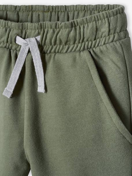 Pantalon jogger garçon en molleton BASICS marine chiné+noir chiné+vert sauge 9 - vertbaudet enfant 