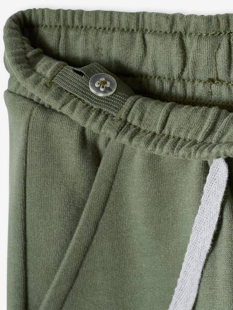 Pantalon jogger garçon en molleton BASICS marine chiné+noir chiné+vert sauge 10 - vertbaudet enfant 