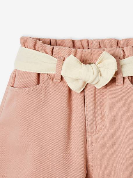 Short style paperbag fille et sa ceinture en gaze de coton rose poudré+sable+vert d'eau 7 - vertbaudet enfant 