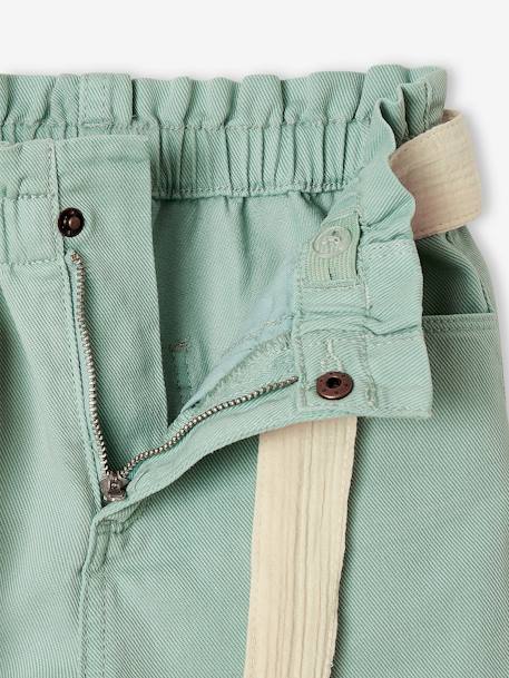 Short style paperbag fille et sa ceinture en gaze de coton rose poudré+sable+vert d'eau 15 - vertbaudet enfant 