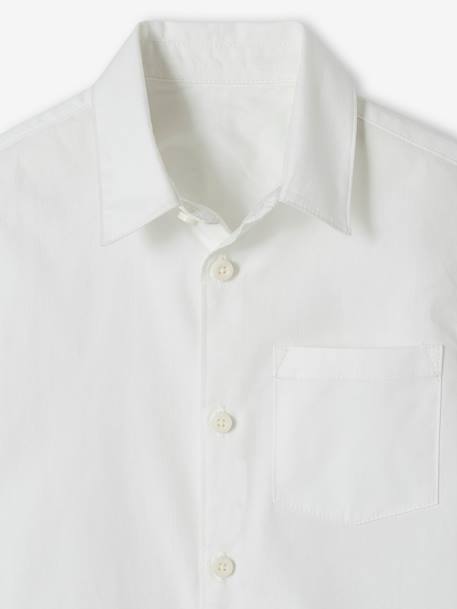 Chemise blanche en popeline manches longues garçon blanc 3 - vertbaudet enfant 