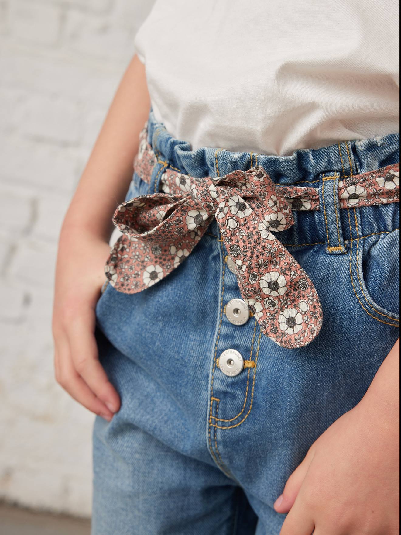 VERTBAUDET Pantalon Paperbag Bébé Avec Ceinture Cappuccino 24M (86CM) - Style Confort Et Élégance