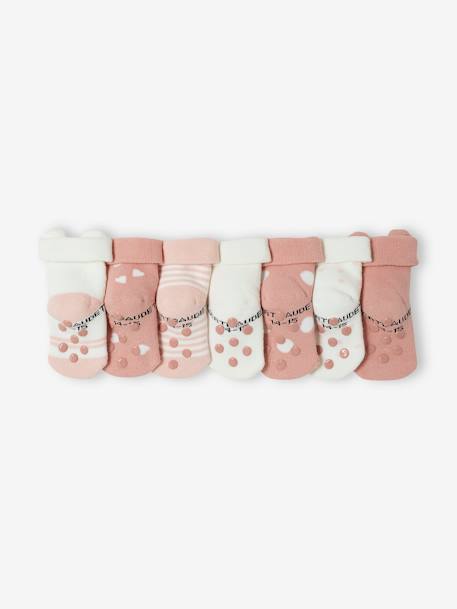 Lot de 7 paires de chaussettes 'chat' bébé fille BASICS rose 3 - vertbaudet enfant 