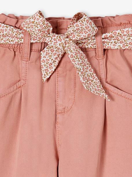 Pantalon paperbag fille avec ceinture foulard imprimée blush 5 - vertbaudet enfant 
