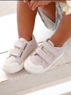Chaussures-Chaussures bébé 17-26-Baskets scratchées bébé en toile