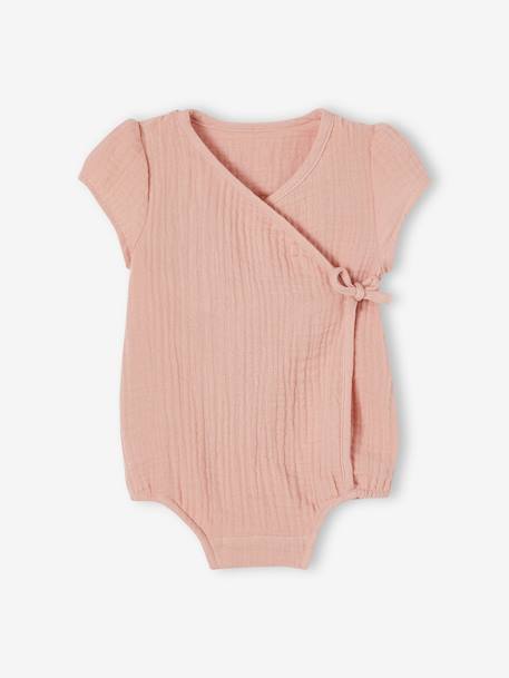 Vêtements bébé et enfants à personnaliser-Bébé-Body bébé personnalisable en gaze de coton ouverture naissance