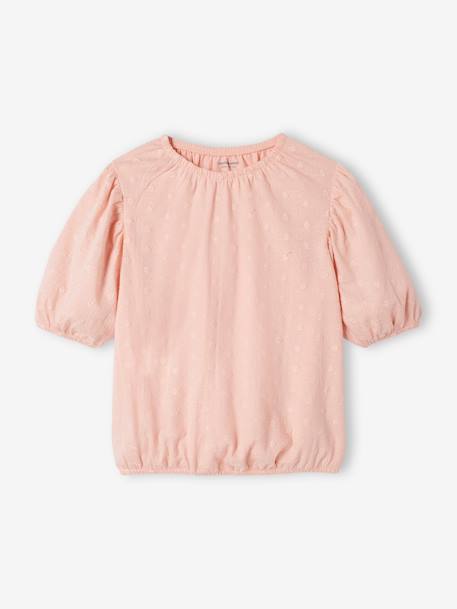 Fille-T-shirt, sous-pull-Tee-shirt blouse brodé fille