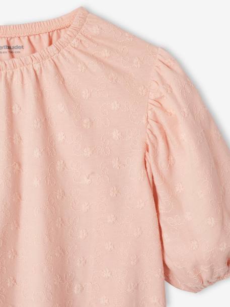 Tee-shirt blouse brodé fille rose pâle 3 - vertbaudet enfant 