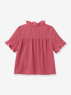 Chemise fille avec broderie anglaise CYRILLUS  - vertbaudet enfant