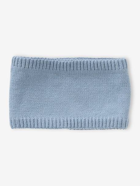 Ensemble bébé garçon bonnet + snood + moufles BASICS bleu grisé 3 - vertbaudet enfant 
