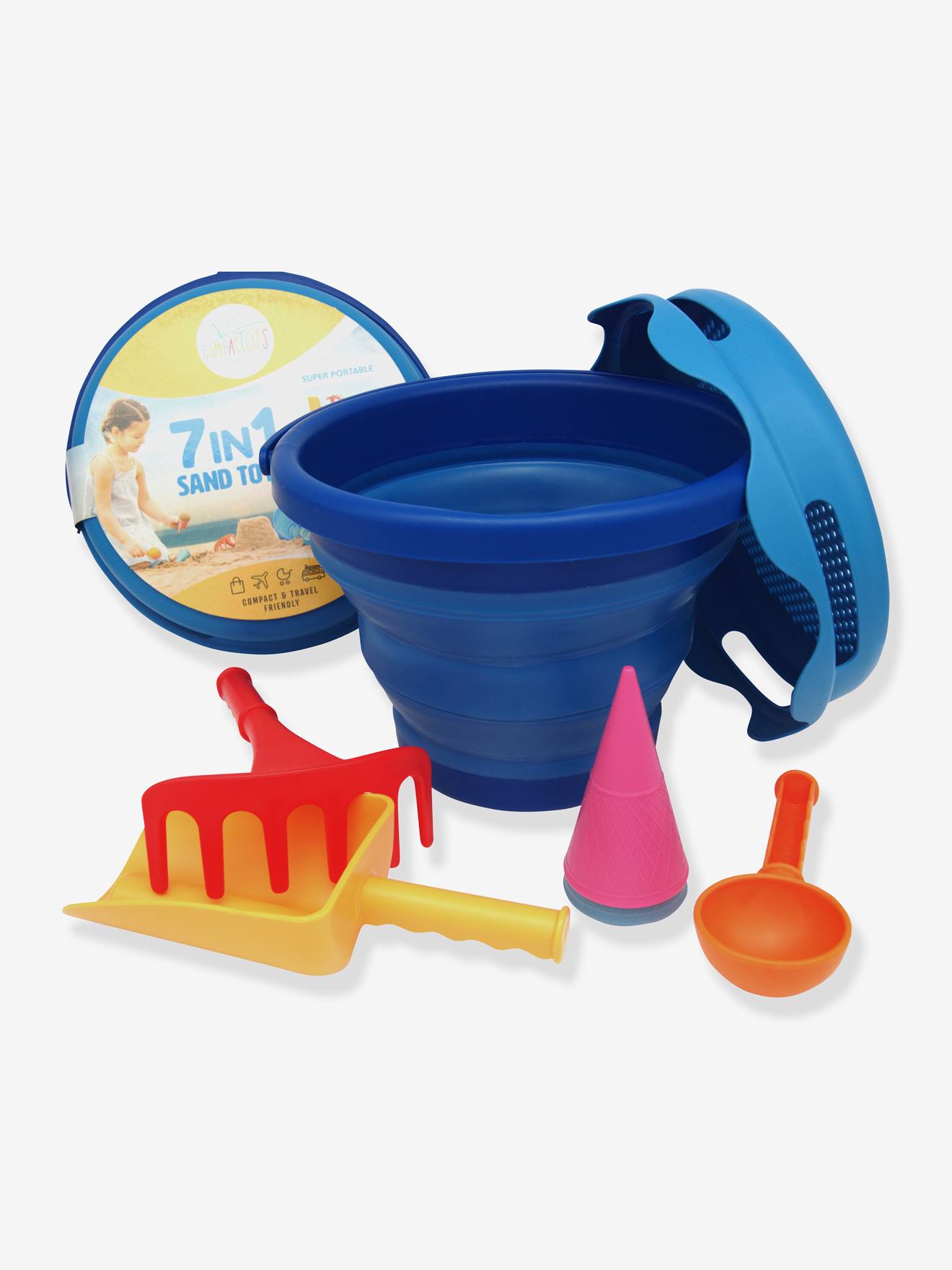 Seau Pliable 3 Litres Bleu - Pour Enfants, Jouet De Sable, Nettoyage, Camping, Rangement Compact