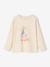 Tee-shirt 'Egérie' détails fantaisie fille manches longues beige poudré+blanc+vieux rose 3 - vertbaudet enfant 