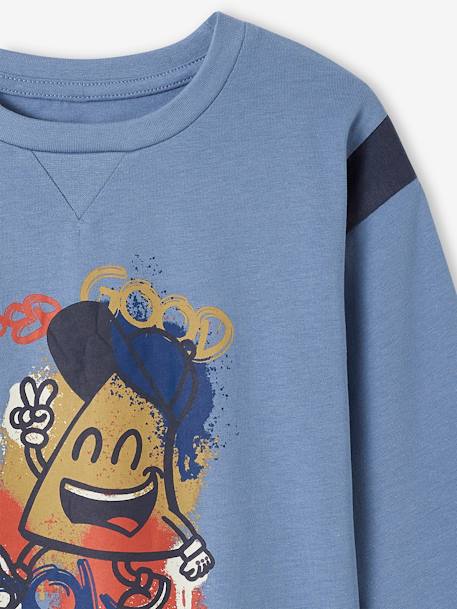 Tee-shirt motif mascotte graffitis garçon bleu chambray 3 - vertbaudet enfant 