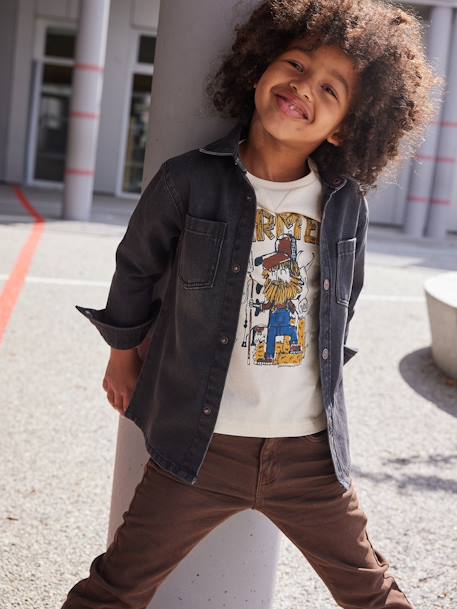 Vêtements bébé et enfants à personnaliser-Garçon-Chemise en jean garçon personnalisable