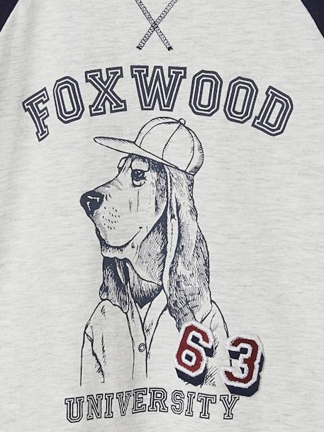 T-shirt motif chien animation badge garçon manches longues raglan marine 3 - vertbaudet enfant 