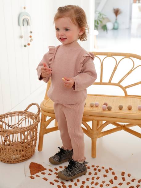 Vêtements bébé et enfants à personnaliser-Bébé-Ensemble bébé tricot pull + legging