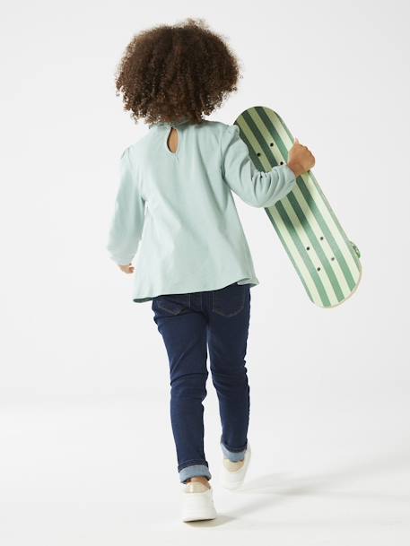 T-shirt blouse Basics fille détails en macramé BLANC MOYEN UNI+BLEU FONCE UNI+VERT CLAIR UNI 24 - vertbaudet enfant 