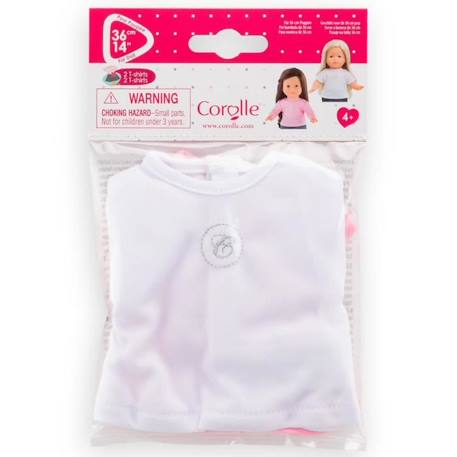 Lot de 2 T-shirts blanc et rose pour poupée Ma Corolle 36 cm - Corolle ROSE 2 - vertbaudet enfant 