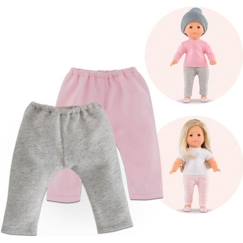 Ensemble leggings pour poupée Ma Corolle 36cm - Corolle - 2 leggings gris et rose  - vertbaudet enfant
