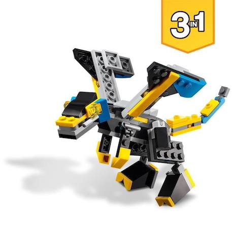 LEGO® Creator 31124 Le Super Robot, Jouet 3 en 1 Robot Dragon Avion BLEU 4 - vertbaudet enfant 