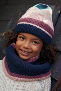 Ensemble bonnet + snood + gants ou moufles colorblock fille  - vertbaudet enfant