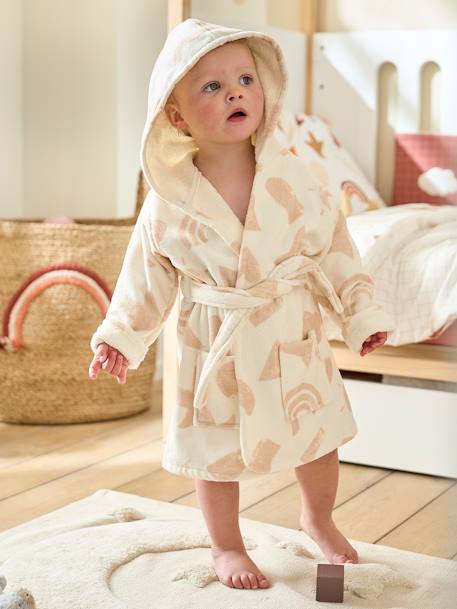 Vêtements bébé et enfants à personnaliser-Bébé-Peignoir de bain bébé en coton bio* personnalisable HAPPY SKY