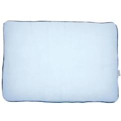 Chambre et rangement-Oreiller plat en gaze de coton - SEVIRA KIDS - Jeanne Bleu 60 x 40 cm - Made in France - Hypoallergénique