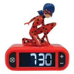 -Radio réveil Miraculous - LEXIBOOK - Ladybug lumineuse - Rouge et noir - Pour enfant