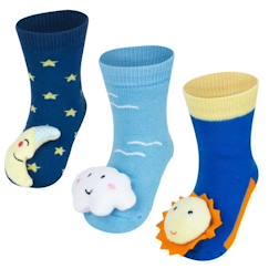 Sevira Kids ot de 3 paires de chaussettes d'éveil - Céleste - Bleu  - vertbaudet enfant