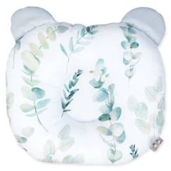 Coussin anti-tête plate réversible en velvet - SEVIRA KIDS - Eucalyptus Gris - 30 cm x 25 cm - Pour bébé  - vertbaudet enfant