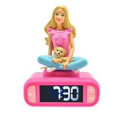Linge de maison et décoration-Décoration-Réveil-Réveil digital avec veilleuse lumineuse, Barbie en 3D, et effets sonores