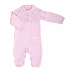 Sevira Kids - Combinaison bébé en tricot de coton bio LOAN - Rose  - vertbaudet enfant