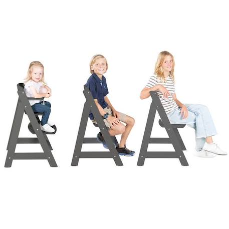 ROBA Chaise Haute Évolutive Sit Up Flex - Utilisable Jusqu'à la Chaise d'Adolescent - Bois Anthracite GRIS 3 - vertbaudet enfant 