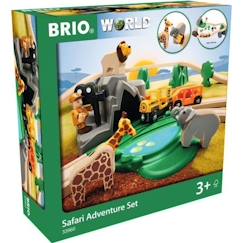 Brio World Circuit Reportage Safari - Coffret complet 26 pièces - Circuit de train en bois - Ravensburger - Mixte dès 3 ans - 33960  - vertbaudet enfant
