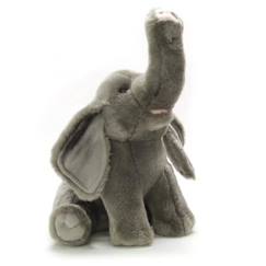 Peluche éléphant ANIMA - Ushuaïa - 25 cm - Multicolore - Gris - Mixte  - vertbaudet enfant