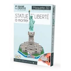 Jouet-Jeux d'imagination-Jeux de construction-Puzzle maquette statue de la liberté - Graine Creative - Mixte - 8 ans - Rose - Carton - A monter soi-même