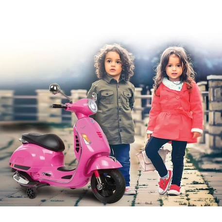 Vespa GTS 125 - Jamara - Scooter électrique pour enfant - Rose clair - Siège cuir ROSE 2 - vertbaudet enfant 